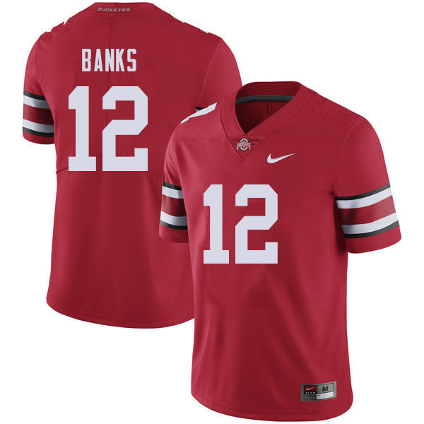 Ohio State Buckeyes #12 Sevyn Banks College Football Jerseys Sale-Red